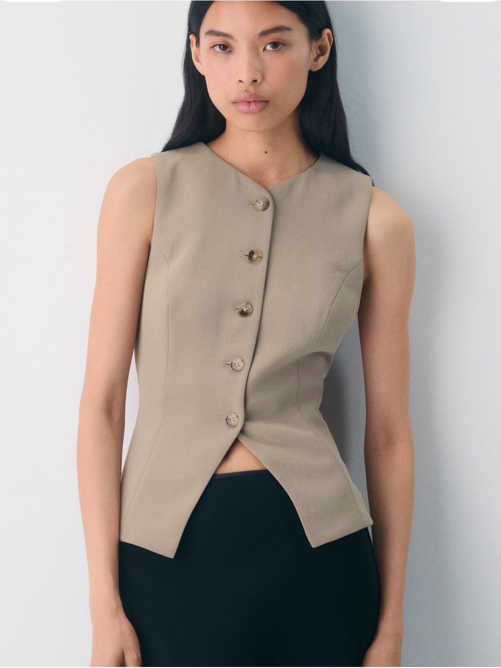 Wilfred Regal Vest Taupe Size 4 Aritzia #115305